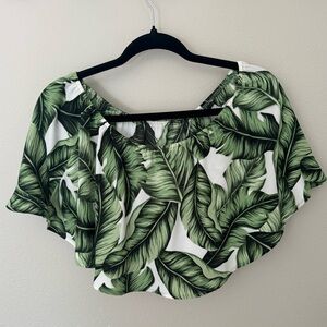 Show Me Your MuMu off-the-shoulder palm leaf top